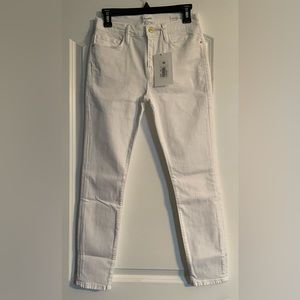 FRAME Le Color Cropped Skinny Jeans in Blanc
